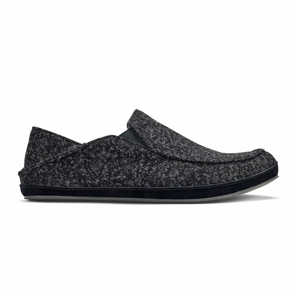 Zapatos Olukai Moloā Hulu - Pantuflas Hombre Negros 20587-096